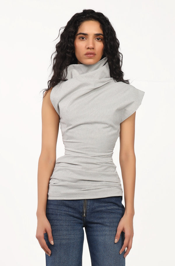 Asymmetrical Pleated Top