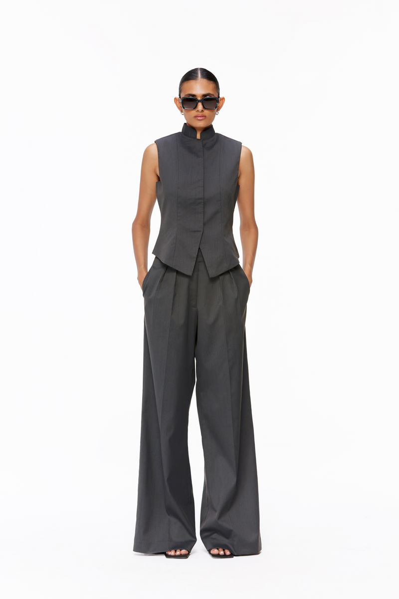 Buckled Wide-Leg Trousers