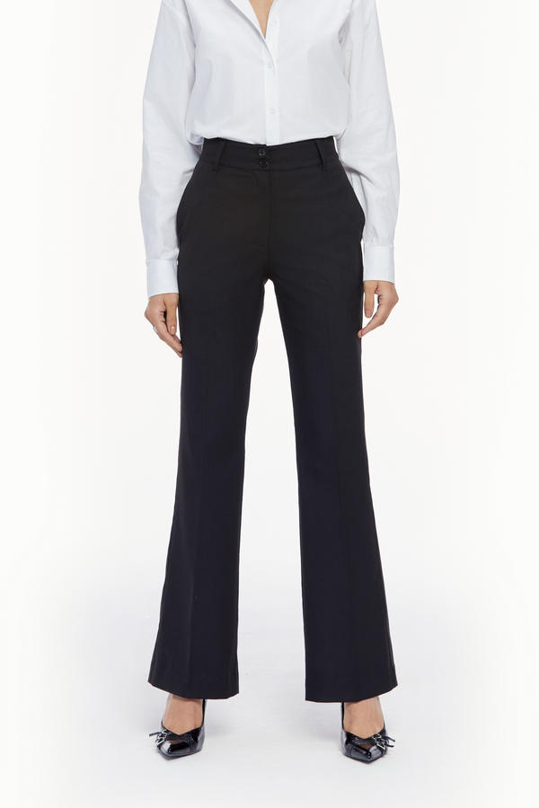 High Waisted Flared Trousers