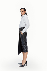 Faux Leather Midi Skirt