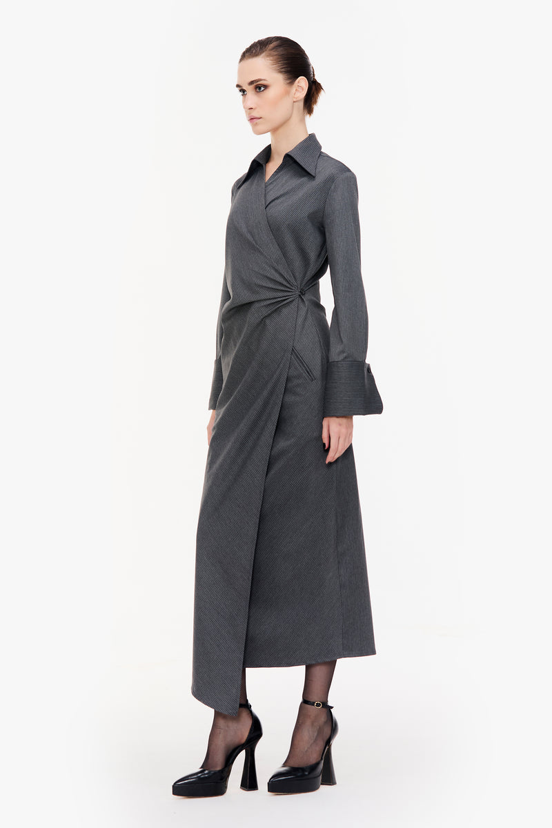 Angular Hem Wrap Dress