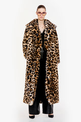 Leopard Print Faux Fur Coat