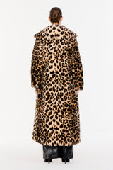 Leopard Print Faux Fur Coat