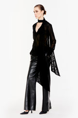 Panelled Faux Leather Trousers