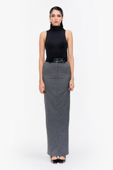 Charcoal Pinstripe Skirt Set