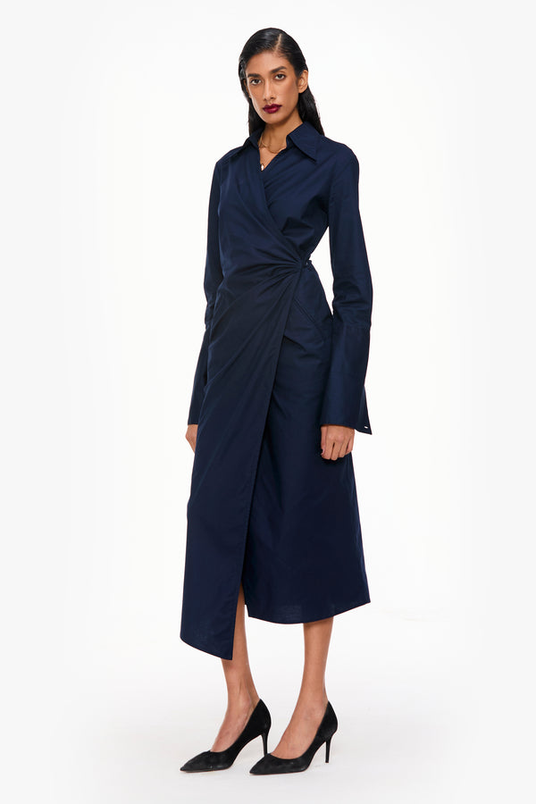 Angular Hem Wrap Dress