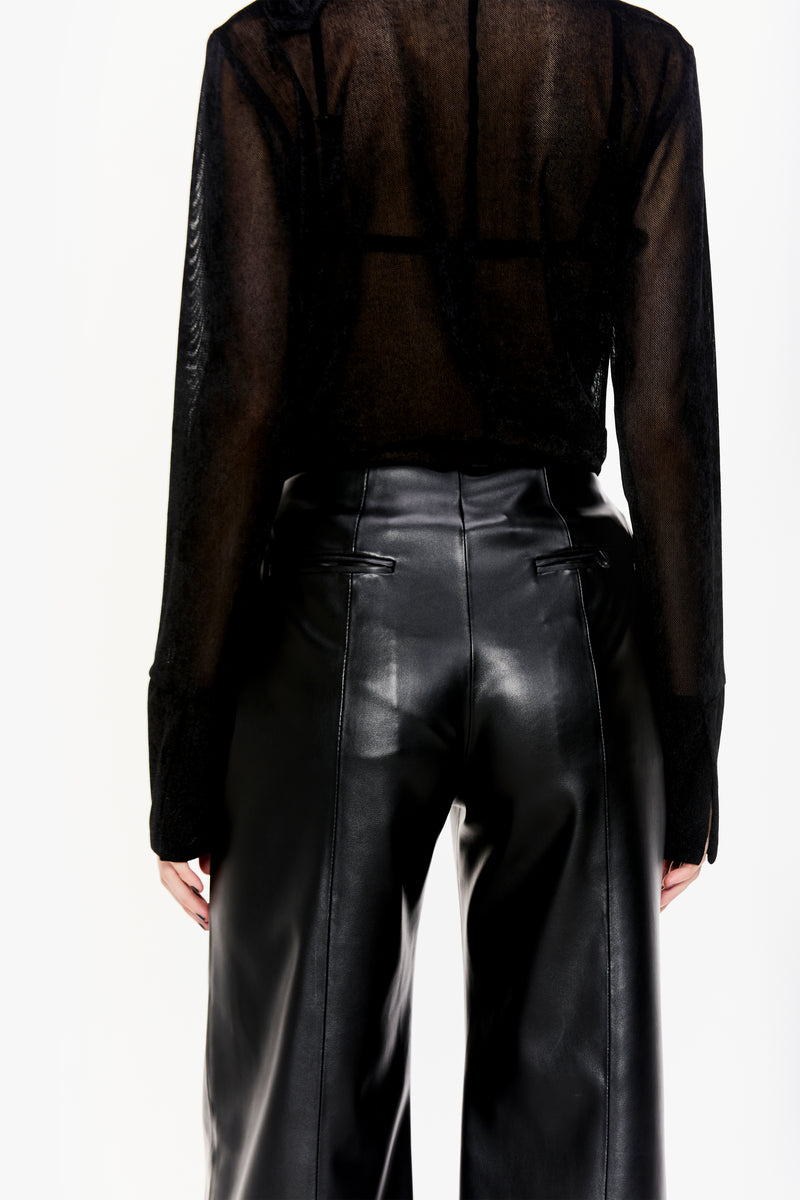 Panelled Faux Leather Trousers