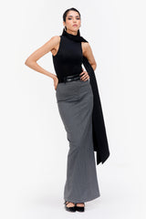 Charcoal Pinstripe Skirt Set