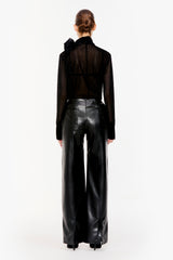 Panelled Faux Leather Trousers