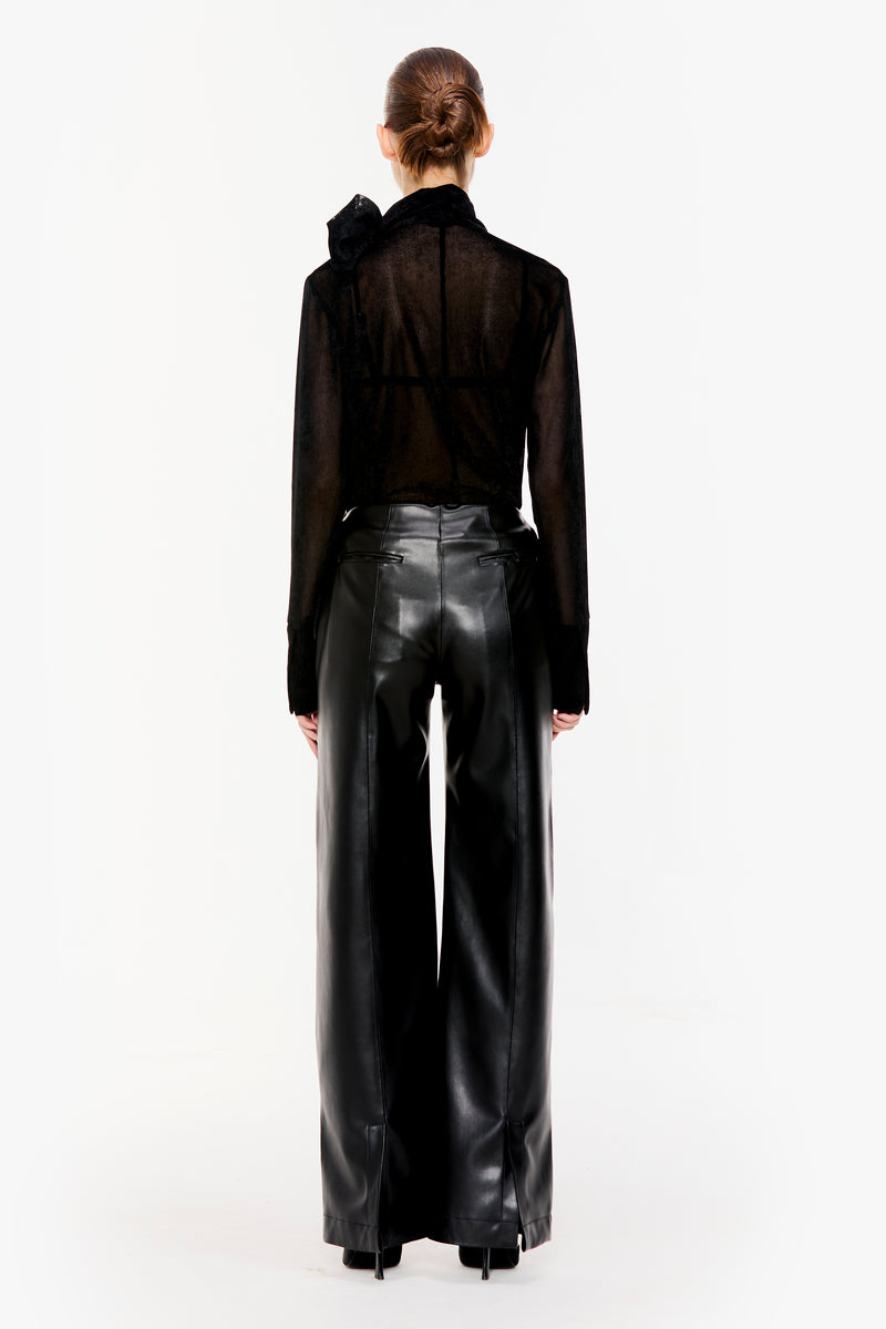 Panelled Faux Leather Trousers