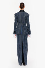 Single-Breasted Column Skirt Suit