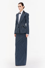 Single-Breasted Column Skirt Suit