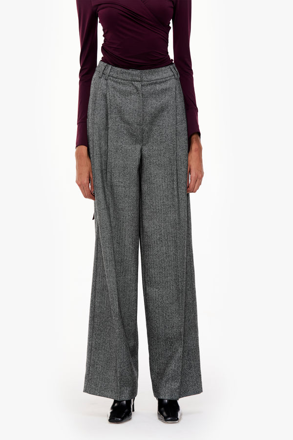 Wide-Leg Wool Trousers