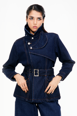 Denim Trench Shacket Set