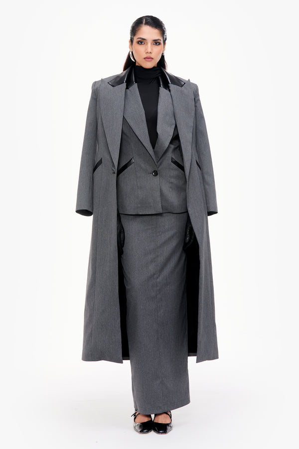 Contoured Three-Piece Skirt Suit