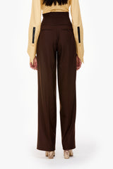 Cummerbund Wide-Leg Trousers