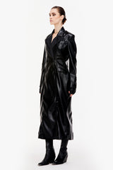 Tailored Faux Leather Coat