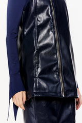 A-line Faux Leather Jacket