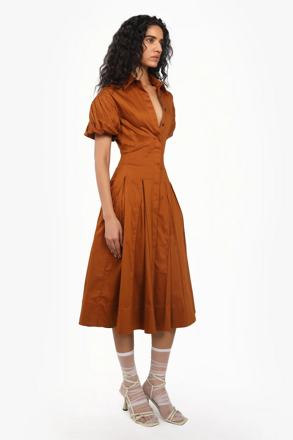 Flared Panelled Midi Dress