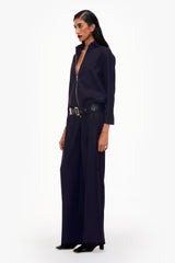 Two Pleat Wide-Leg Trousers