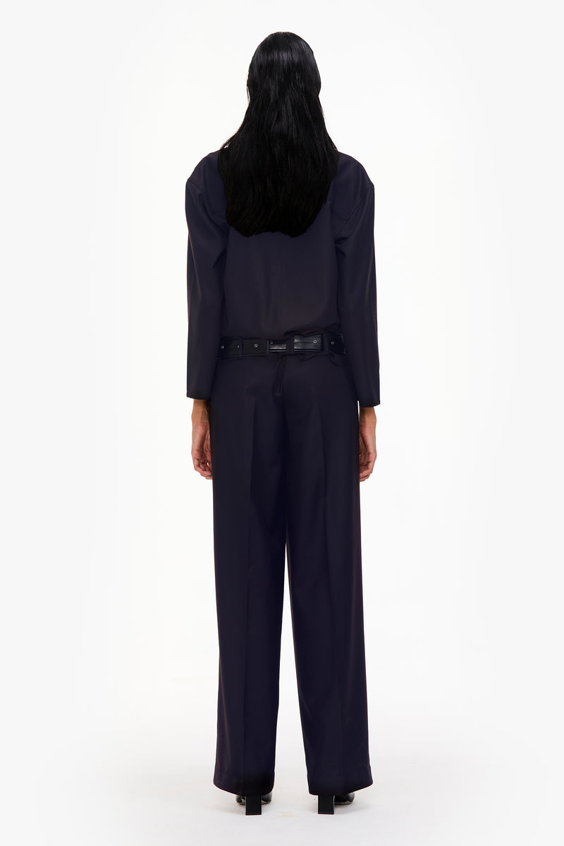 Two Pleat Wide-Leg Trousers