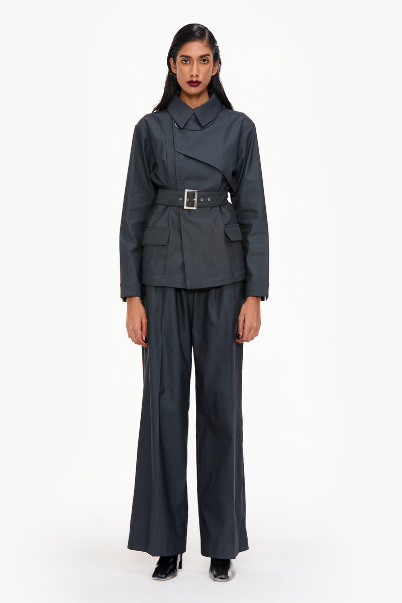 Buckled Pleated Trousers