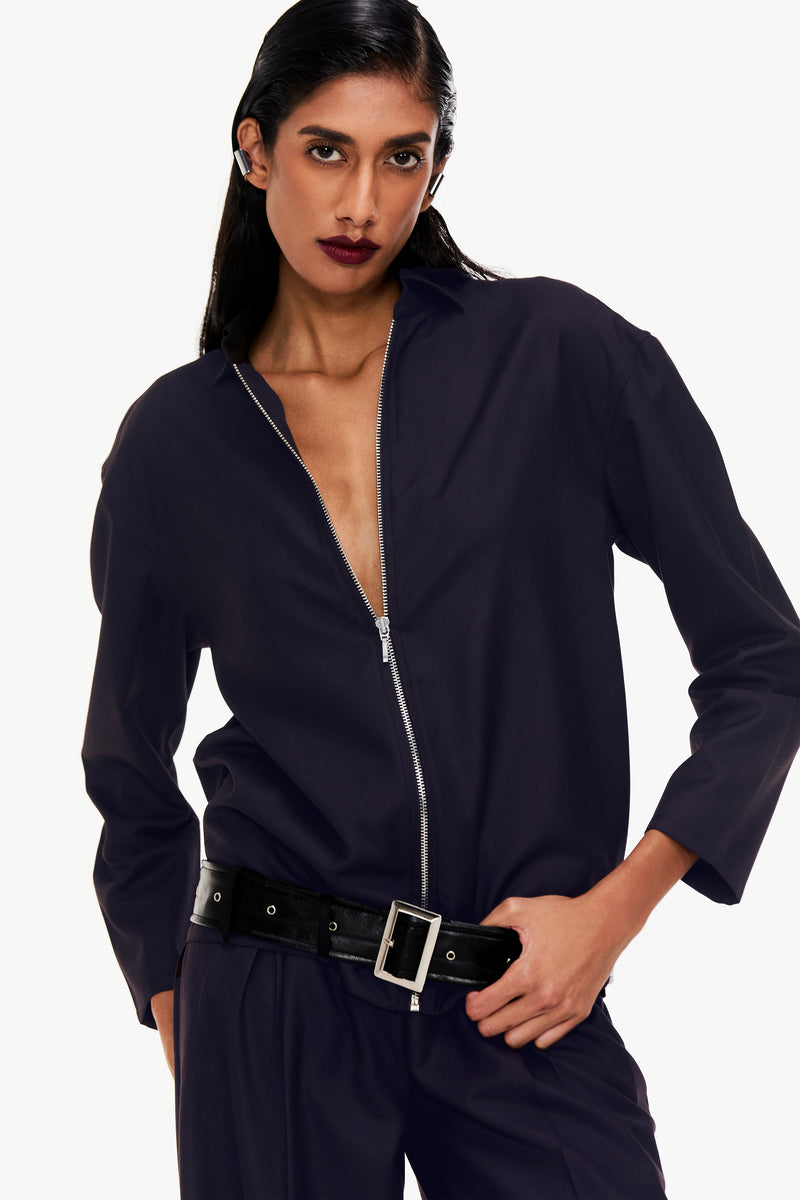 Tailored Zip-Up Shirt