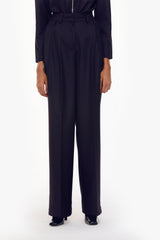 Two Pleat Wide-Leg Trousers