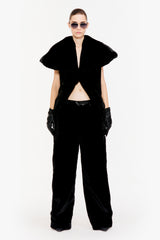 Faux Fur Straight Trousers