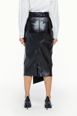 Faux Leather Midi Skirt