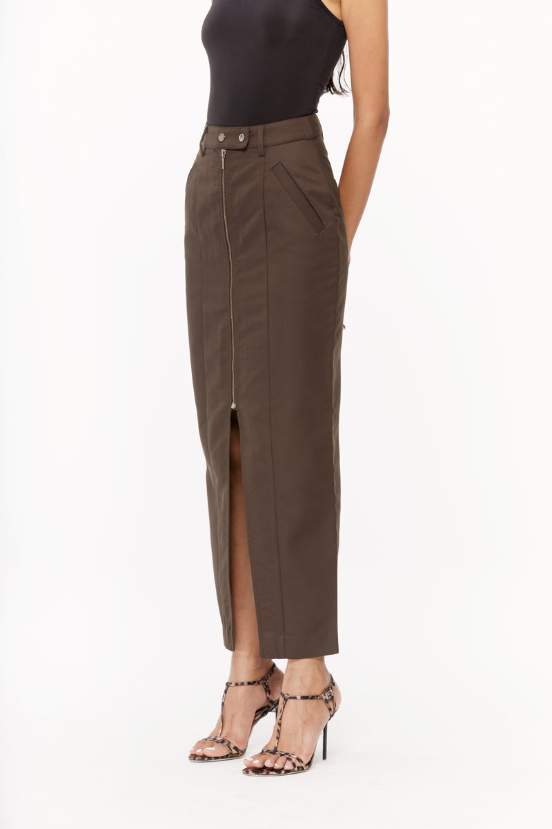 Zip-Up Tailored Skirt
