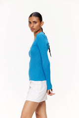 Cut-Out Knit Top