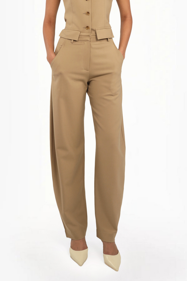 Barrel-Leg Tailored Trousers