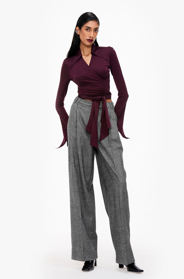 Wide-Leg Wool Trousers