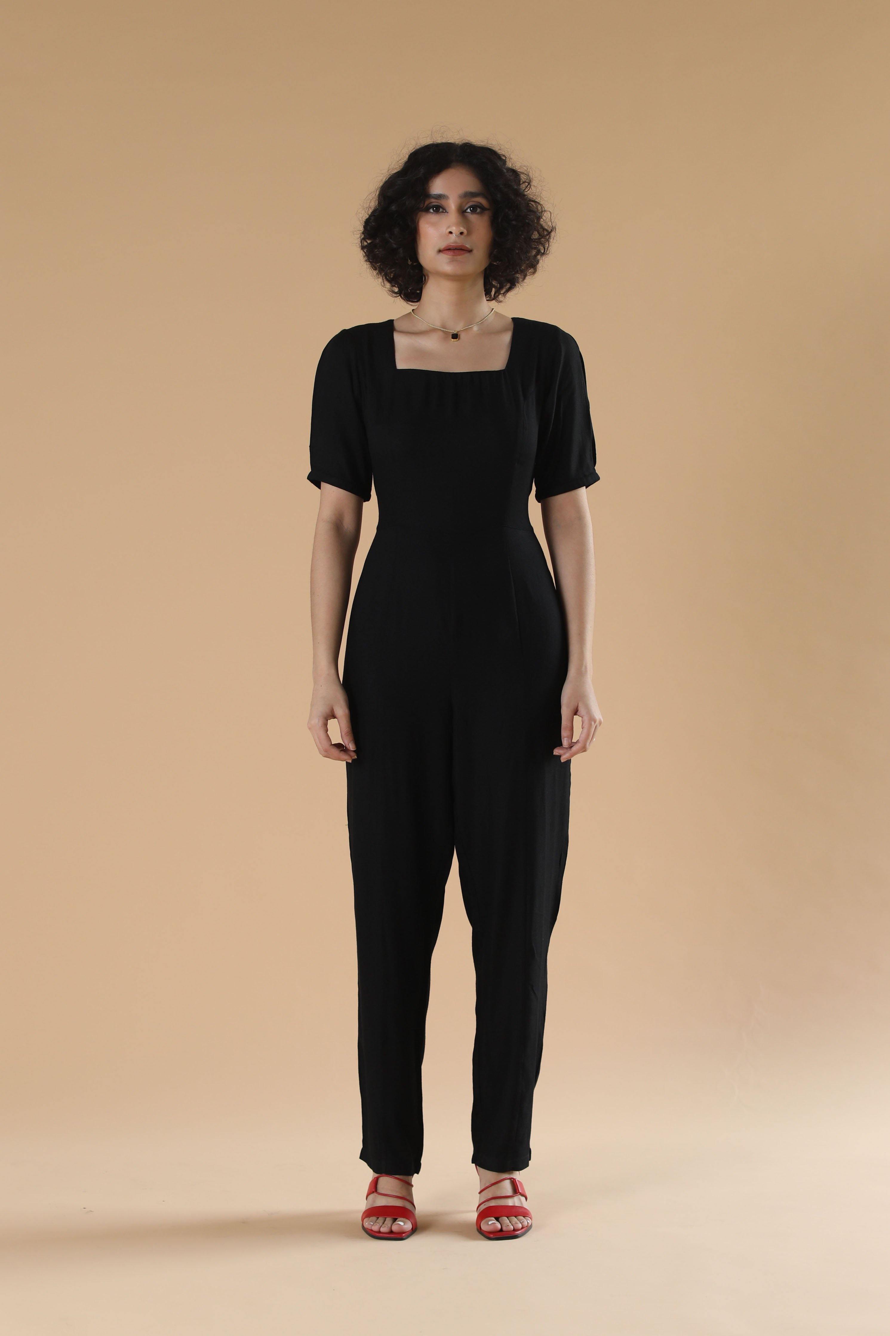 The Black Tailored Avani Jumpsuit – Qua